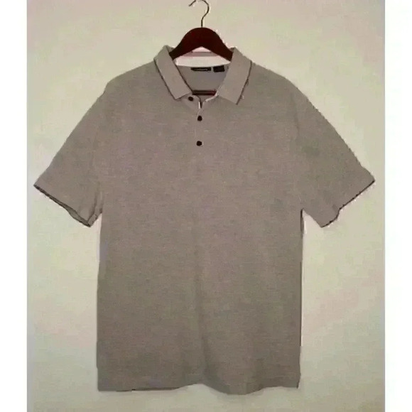 Claiborne Polo Shirt 1/4 Button Down Cotton Blend Purple & White Men's Size L - Picture 1 of 9